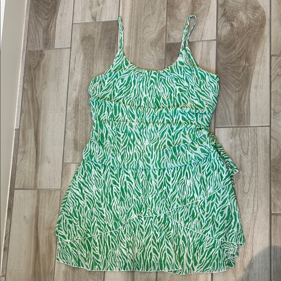 Diane Von Furstenberg x Target Green Mini Dress Strappy Mesh Sea Twig - Picture 12 of 12